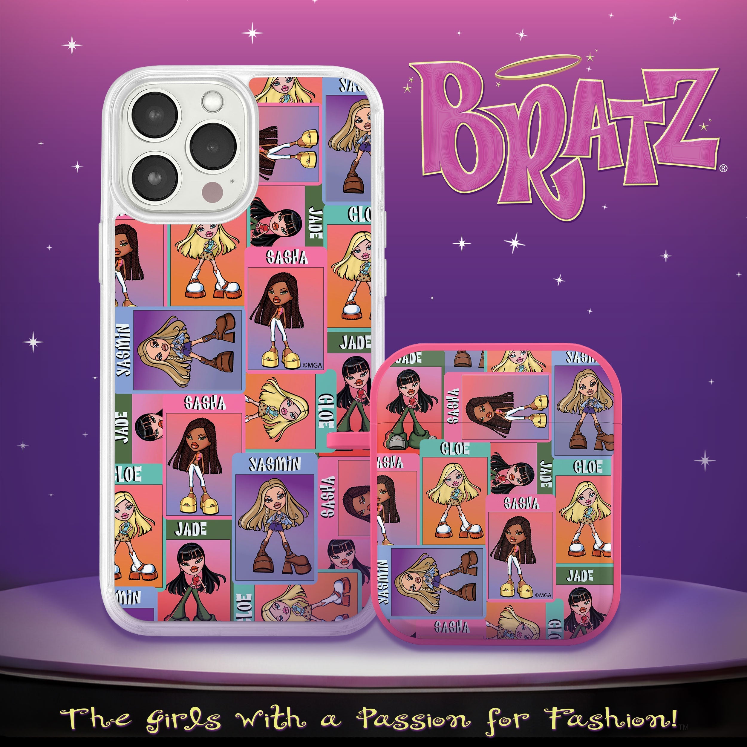Bratz® Classic HD Apple iPhone 15 Mag-Safe Phone Case and AirPods Gen 1 & 2 Combo Package