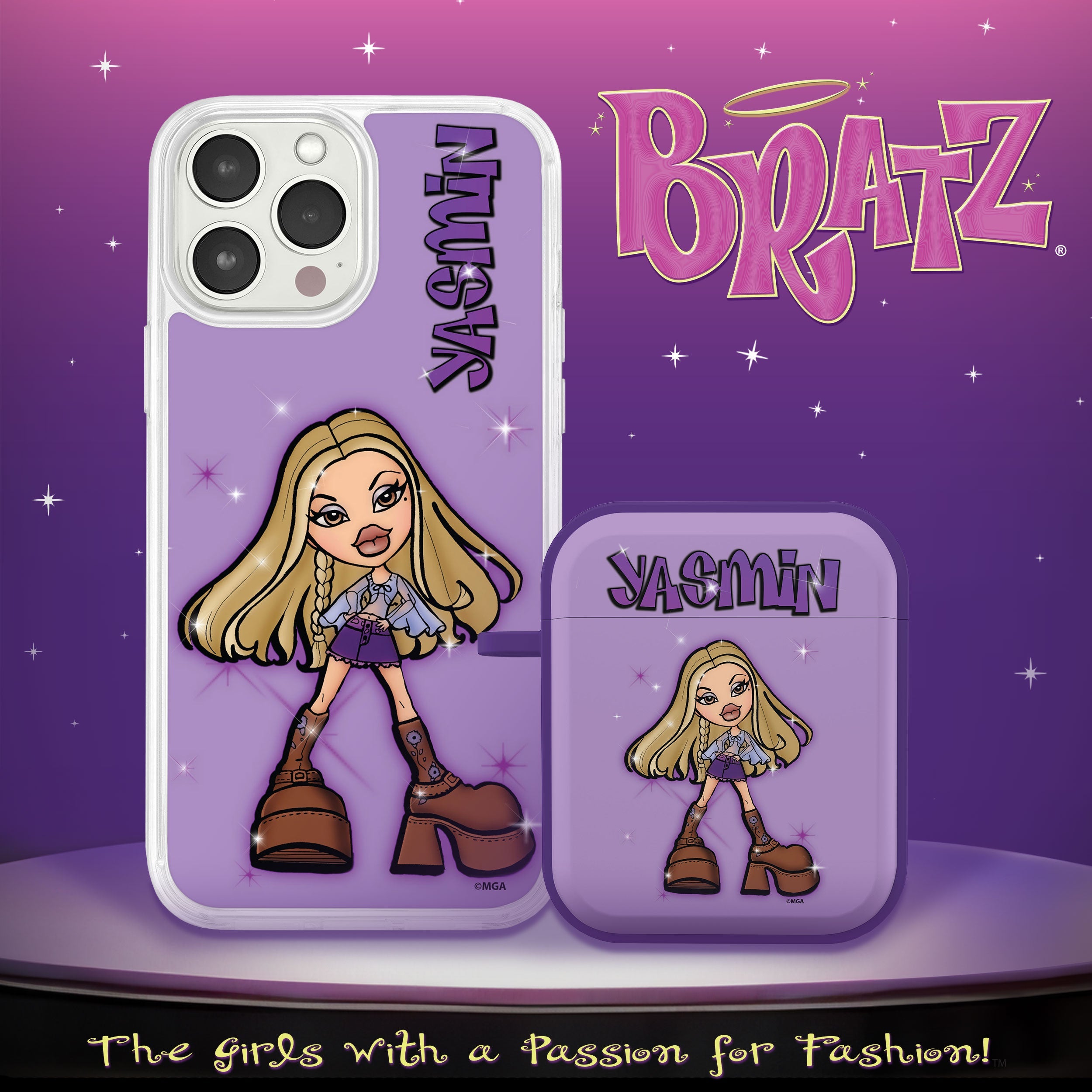 Bratz® Passion For Fashion HD Apple iPhone 12 Mag-Safe Phone Case and AirPods Gen 1 & 2 Combo Package