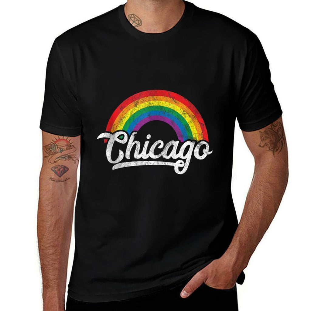 Chicago Rainbow LGBT Gay Pride  Wrinkle-resistant T-Shirt
