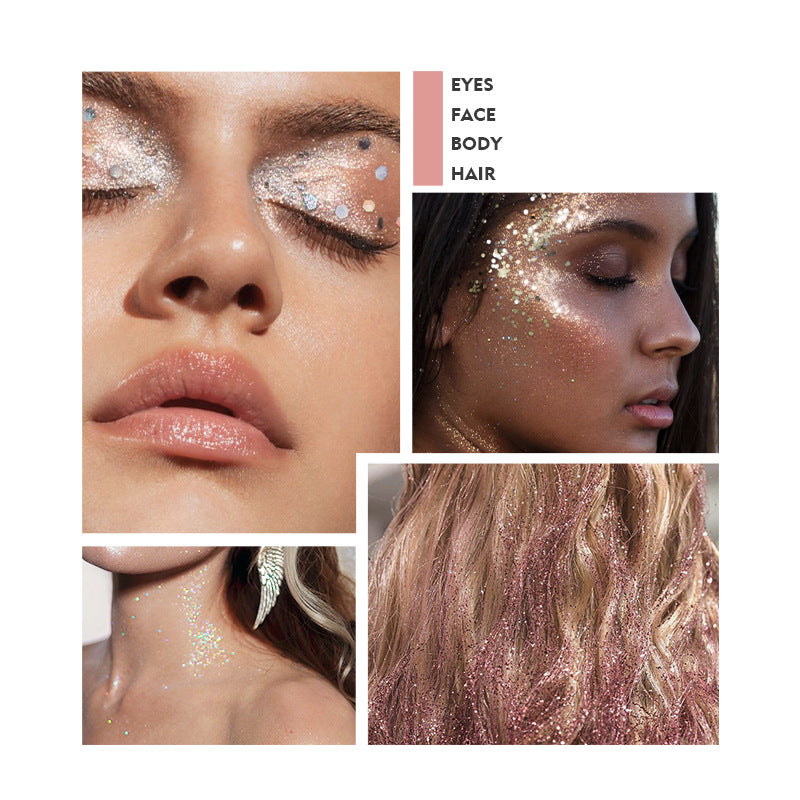 Makeup Pudaier monochrome glitter eyeshadow stage makeup face body glitter 12 color liquid eyeshadow