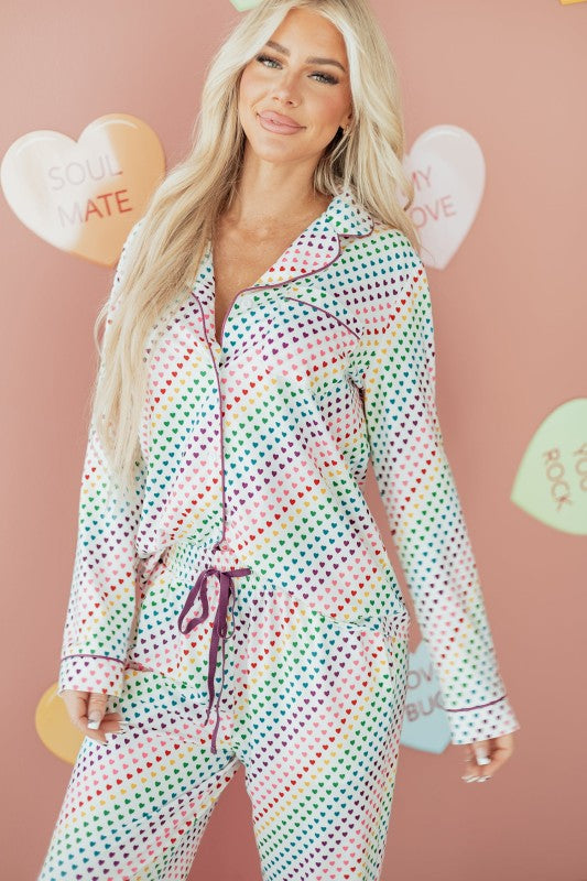 Valentine Heart Top and Pants Pajama Set
