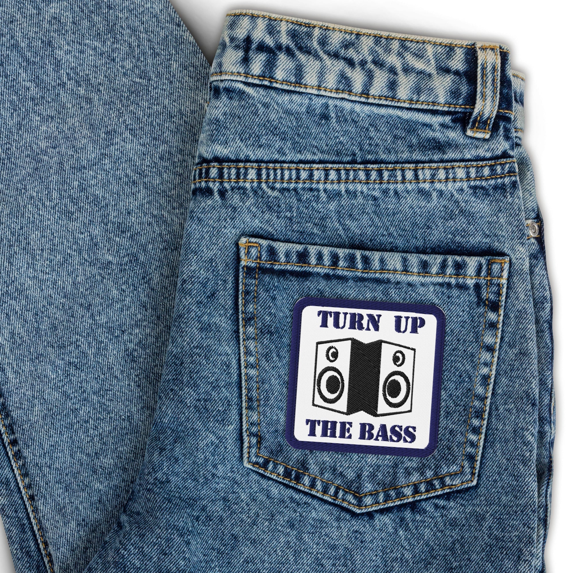 Turn up the BASS Embroidered Iron on Rave Patches