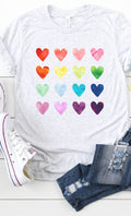 Watercolor Rainbow Heart Graphic Tee