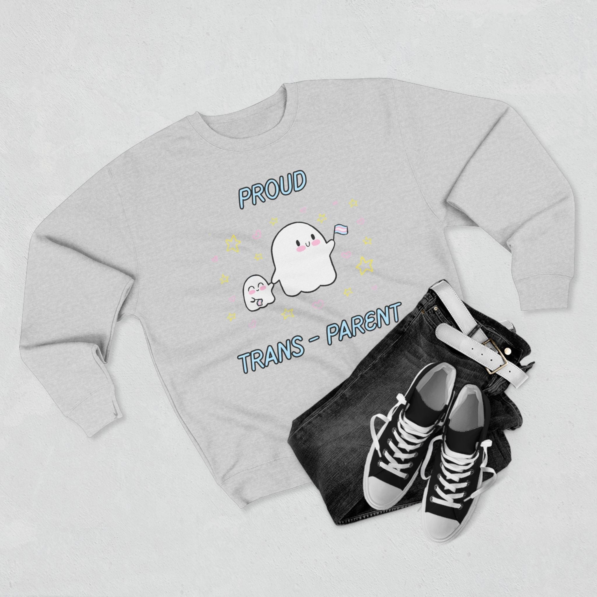 Proud Trans-Parent Unisex Crewneck Sweatshirt for LGBTQ+ Support
