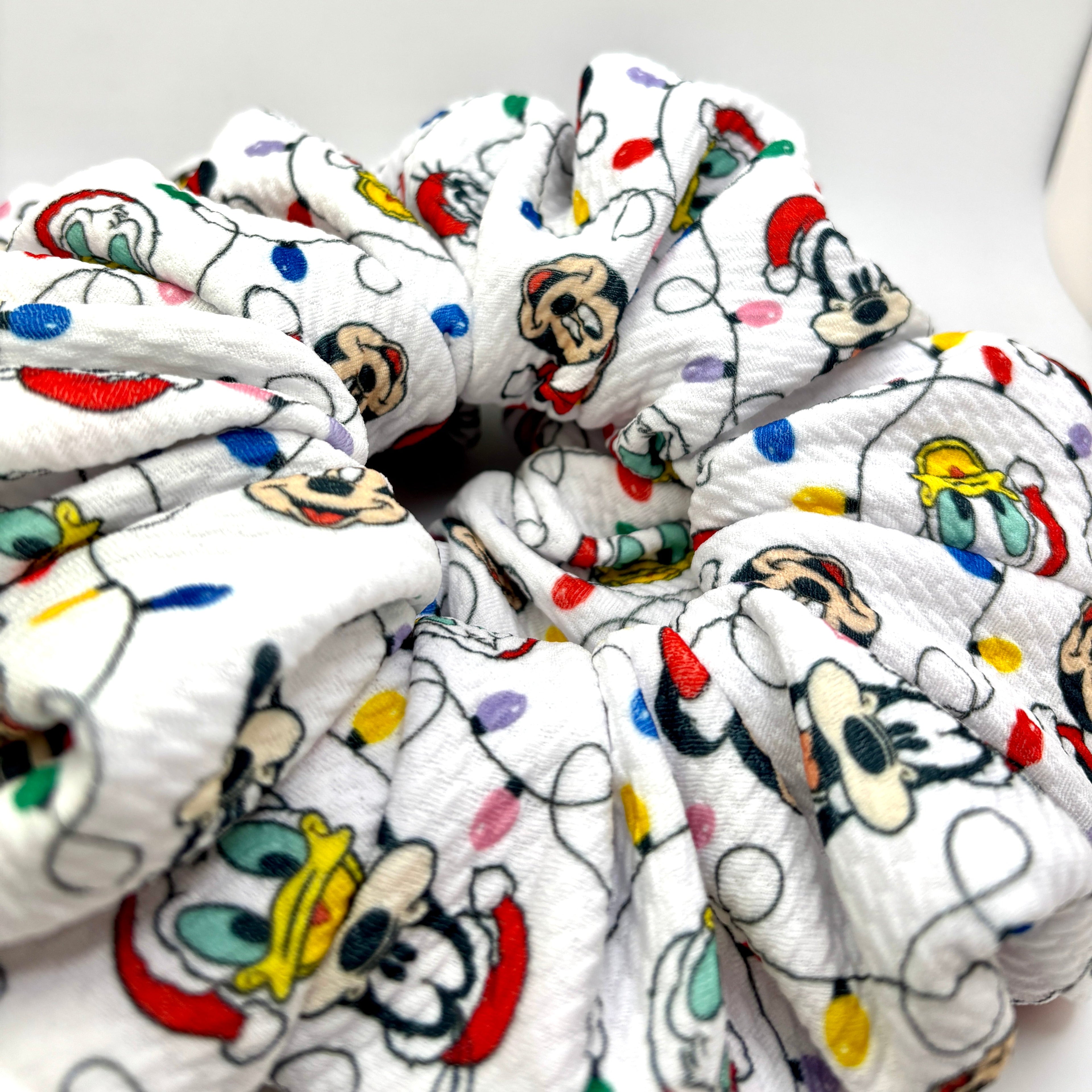 White Christmas Lights Mickey Bullet Scrunchie