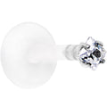 16G 5/16 925 Sterling Silver Bioplast Clear 2mm CZ Labret Monroe
