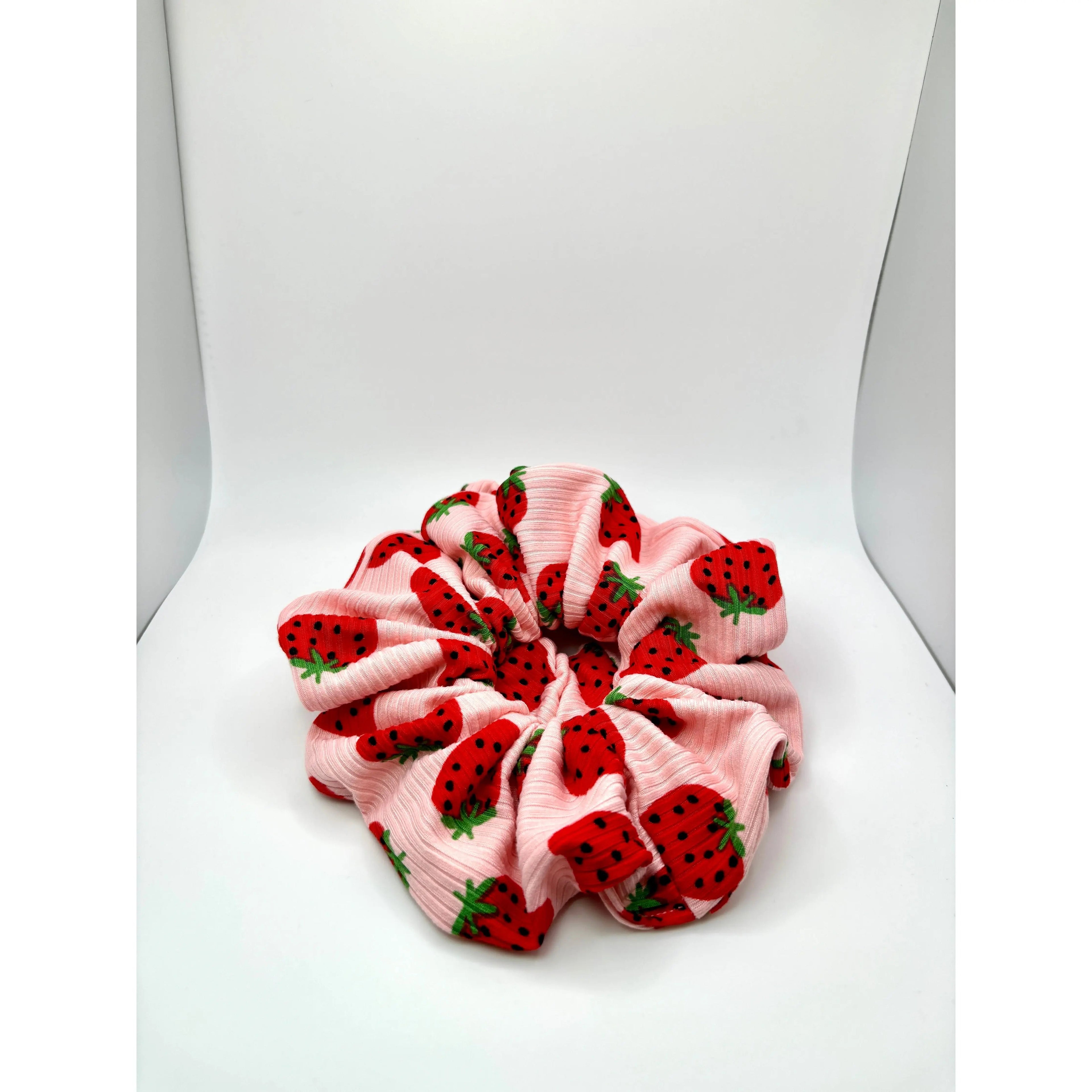 Strawberry Ribbed Scrunchie