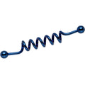 14G Dark Blue Anodized Titanium Twister Industrial Barbell 48mm