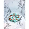 Mini Blue Gingerbread House Christmas Scrunchie