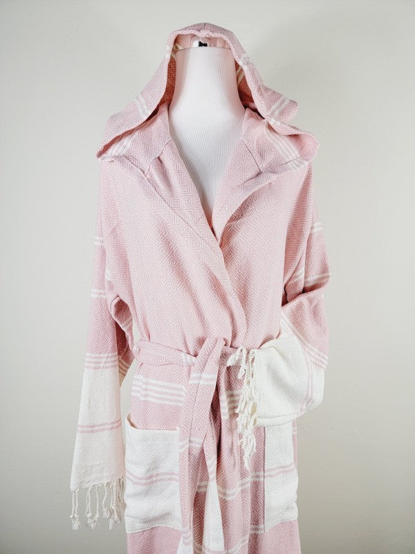 Unisex Robe, Beach or spa Robe with pockets - Pink