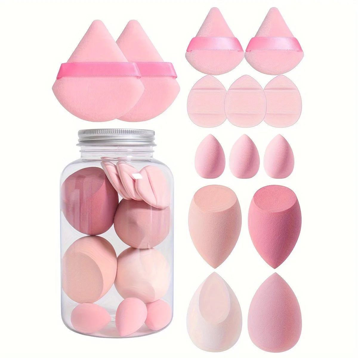 14 Pcs Purple Pink Black Make Up Set