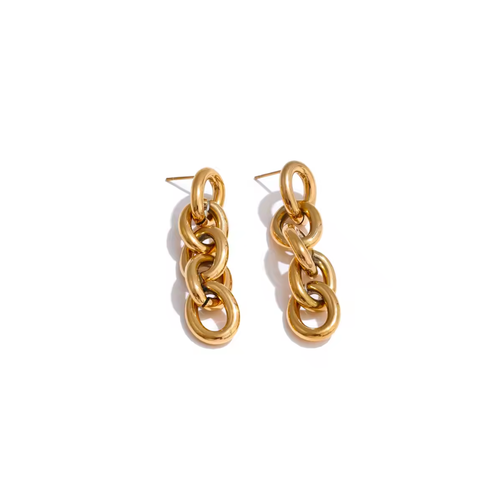 Golden Chain Drop Earrings ~ Deep South Originals