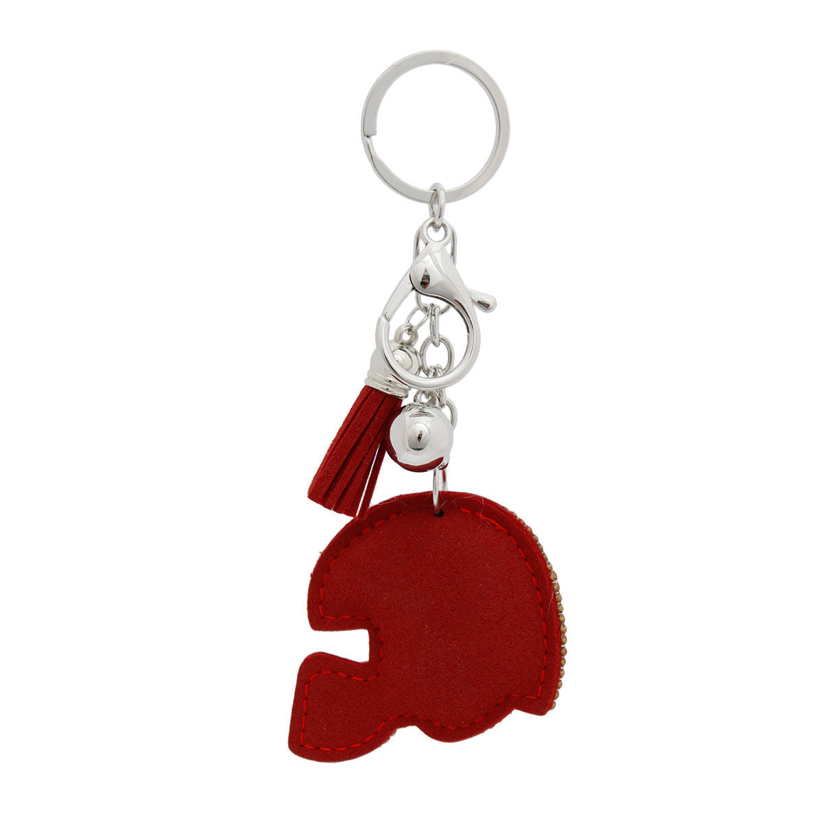 Football Helmet Keychain Bag Charm in Red – Trendy Fashion Accessory