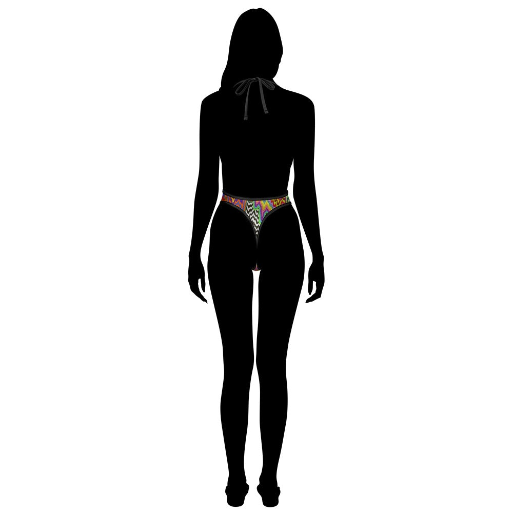 Sexy Swimsuit Women's Extreme One-Piece Mesh Revealing Swimwear Deep V Cleavage Thong Bottom Booty Quick Dry Tie-On Bathing Suit
