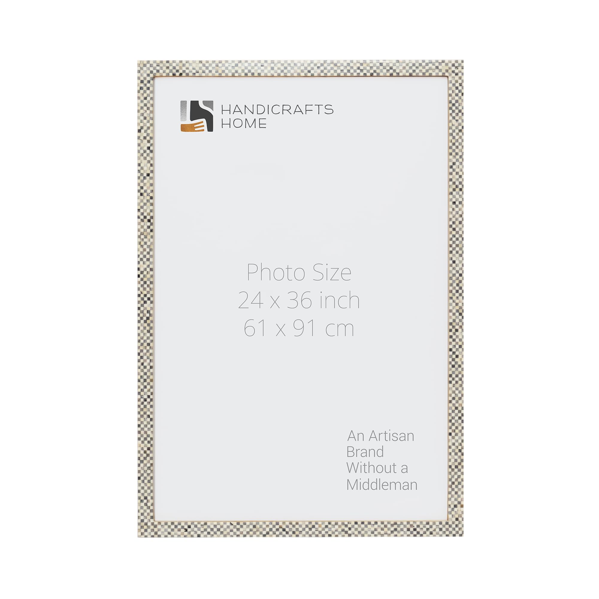 Poster Frames Checkered Collection Bone Inlay, Black & White - 4 Sizes