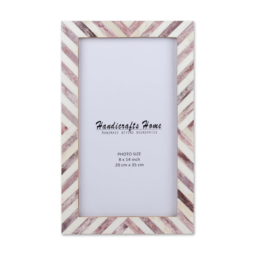Poster Frames Chevron Collection Bone Inlay, Brown, 5 Sizes