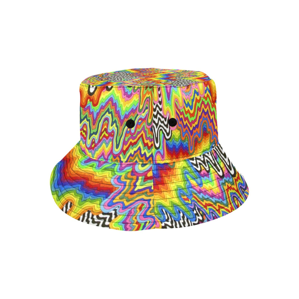 Brain Melt Drippy Rainbow Psychedelic Unisex Summer Bucket Hat