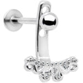 Clear Gem Victorian Swirl Dangle Cartilage Tragus Helix Piercing