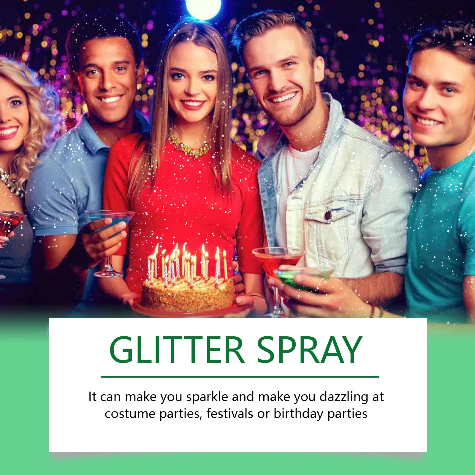 Color Brightening Glitter Spray, Party Hair Body Spray Shimmer Highlight Brightening Glitter Spray