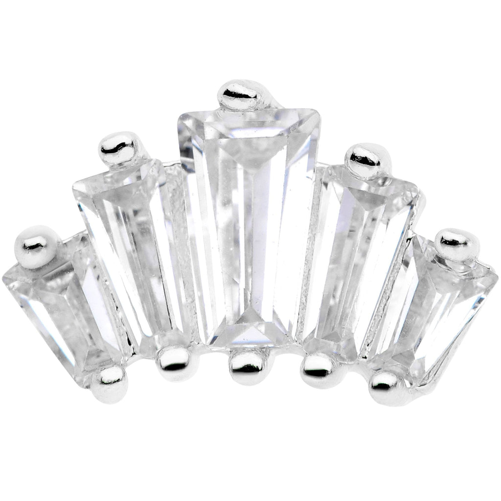 18G 5/16 Clear CZ Crown Cartilage Tragus Earring