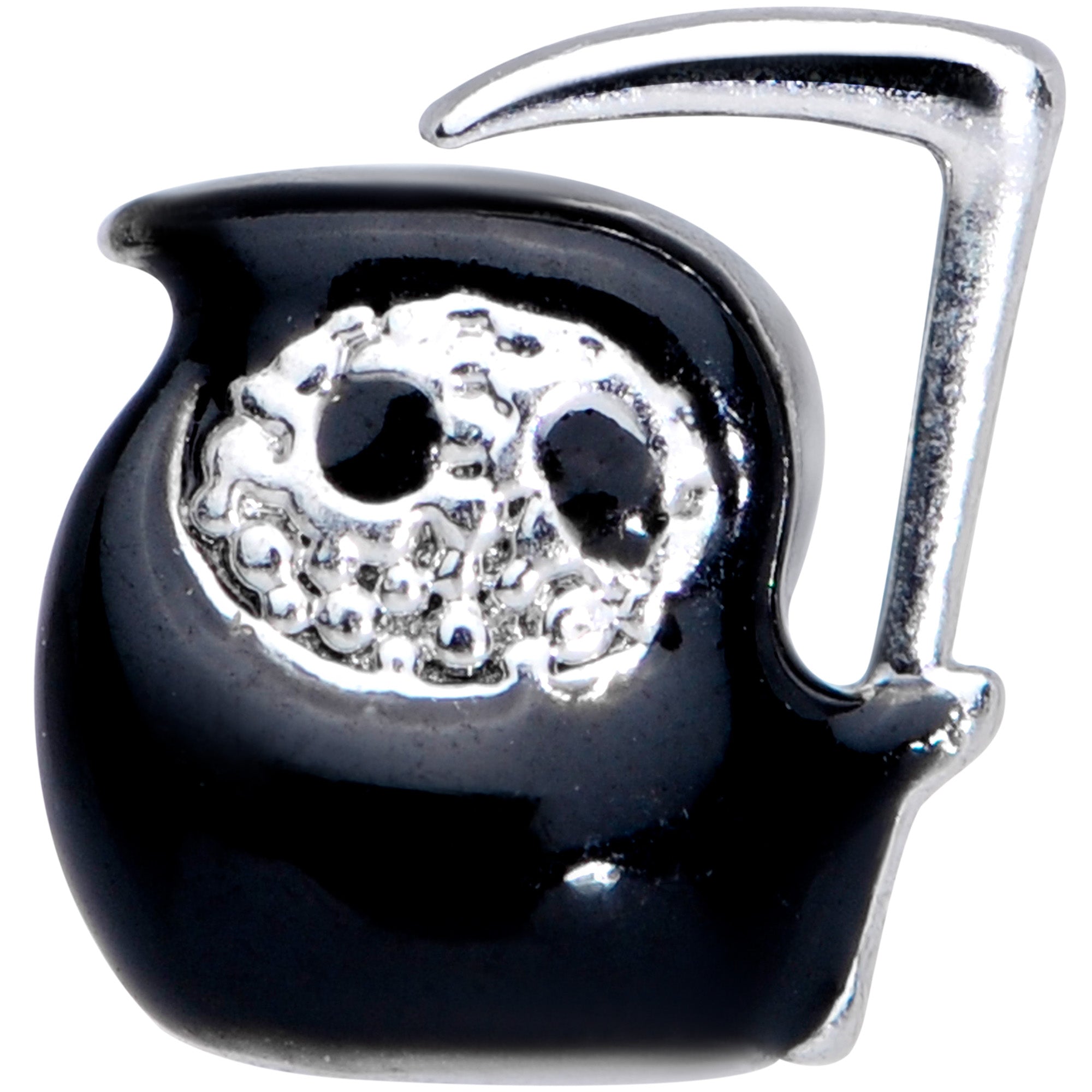 16G 1/4 Black Grim Reaper Halloween Cartilage Tragus