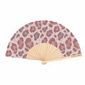Pink Cheetah Print Hand Fan