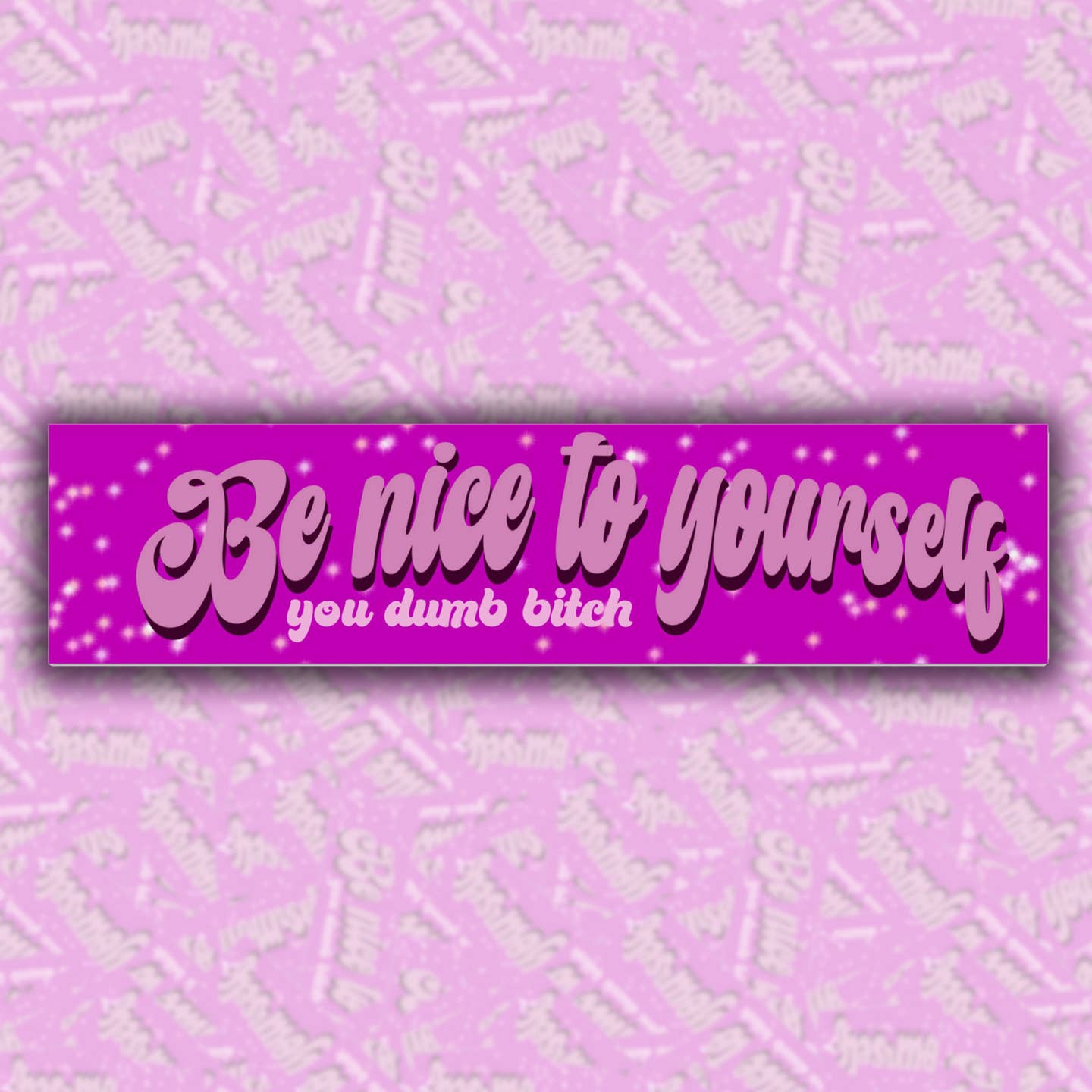 Be Nice To Yourself (You Dumb Bitch) Bumper Sticker