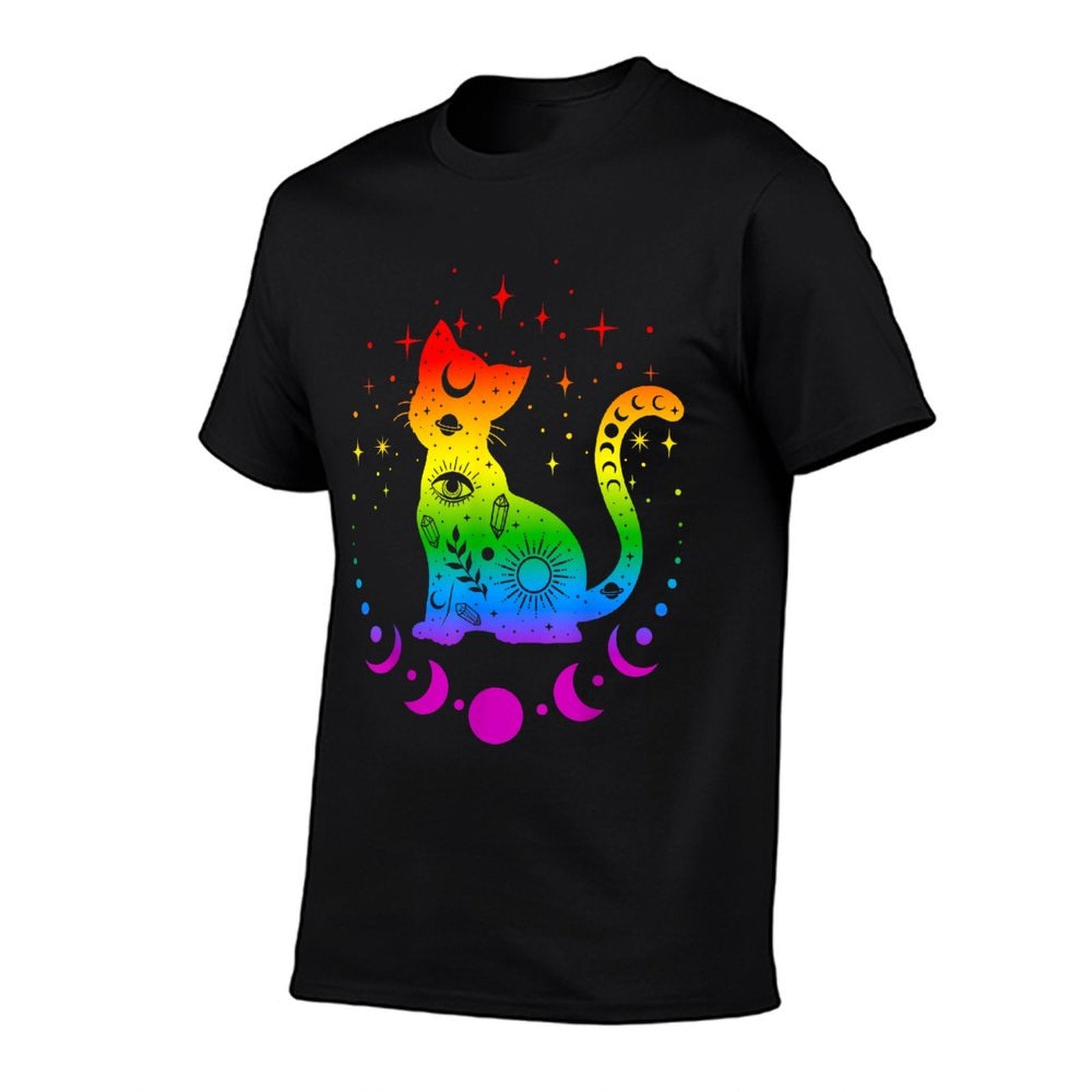 Rainbow Astrology Cat, LGBT Gay Pride  Easy-care T-Shirt