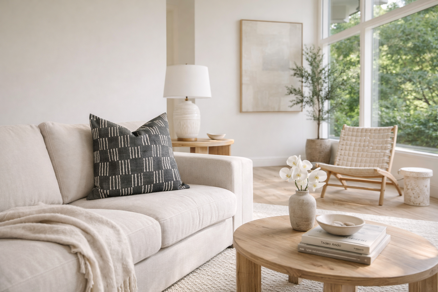 Matchsticks Pillow Cover in Pebble Grey, George Spencer Textiles