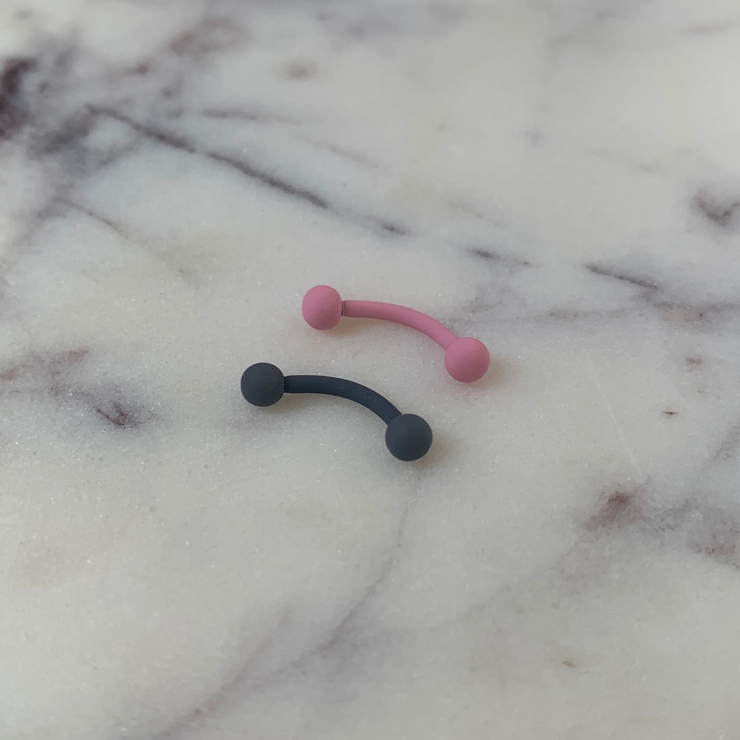 16G 5/16 Grey Acrylic Matte Curved Eyebrow Ring