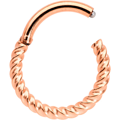 14G 3/8 Rose Gold Tone Twisted Elegance Septum Clicker