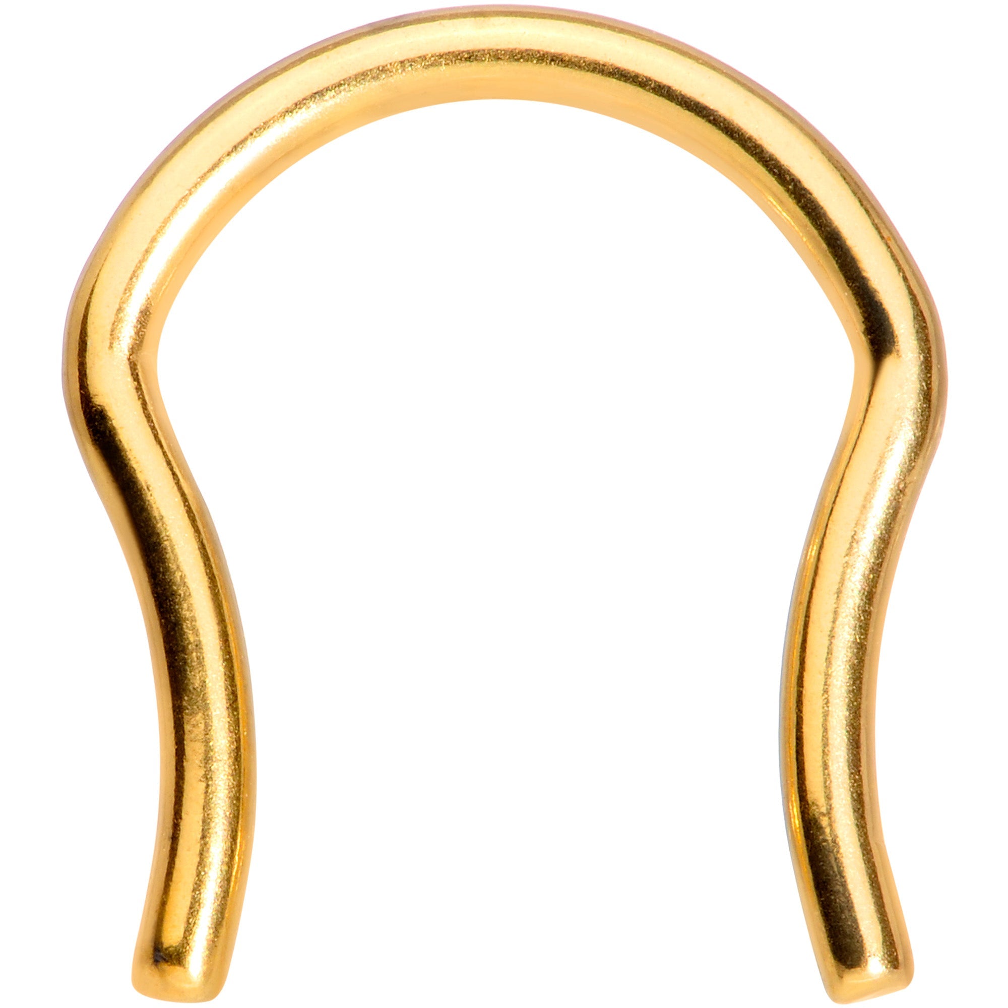 14G 5/8 Gold Tone ASTM F-136 Implant Grade Titanium Septum Retainer