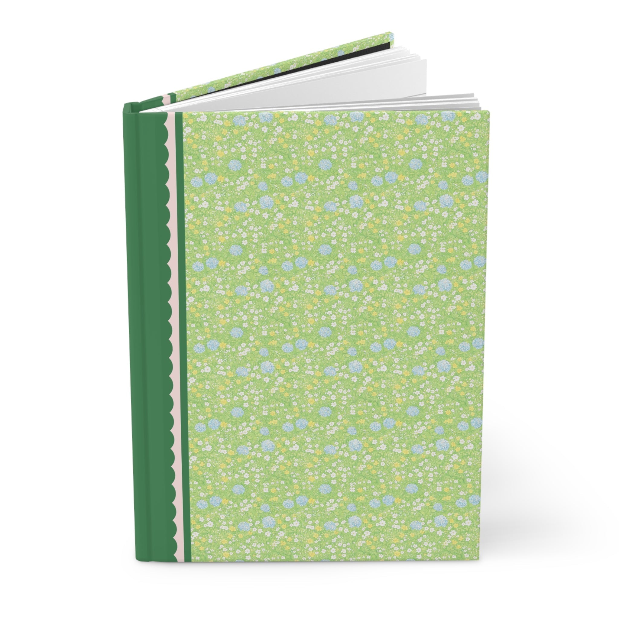 70s Aesthetic Green Flower Journal