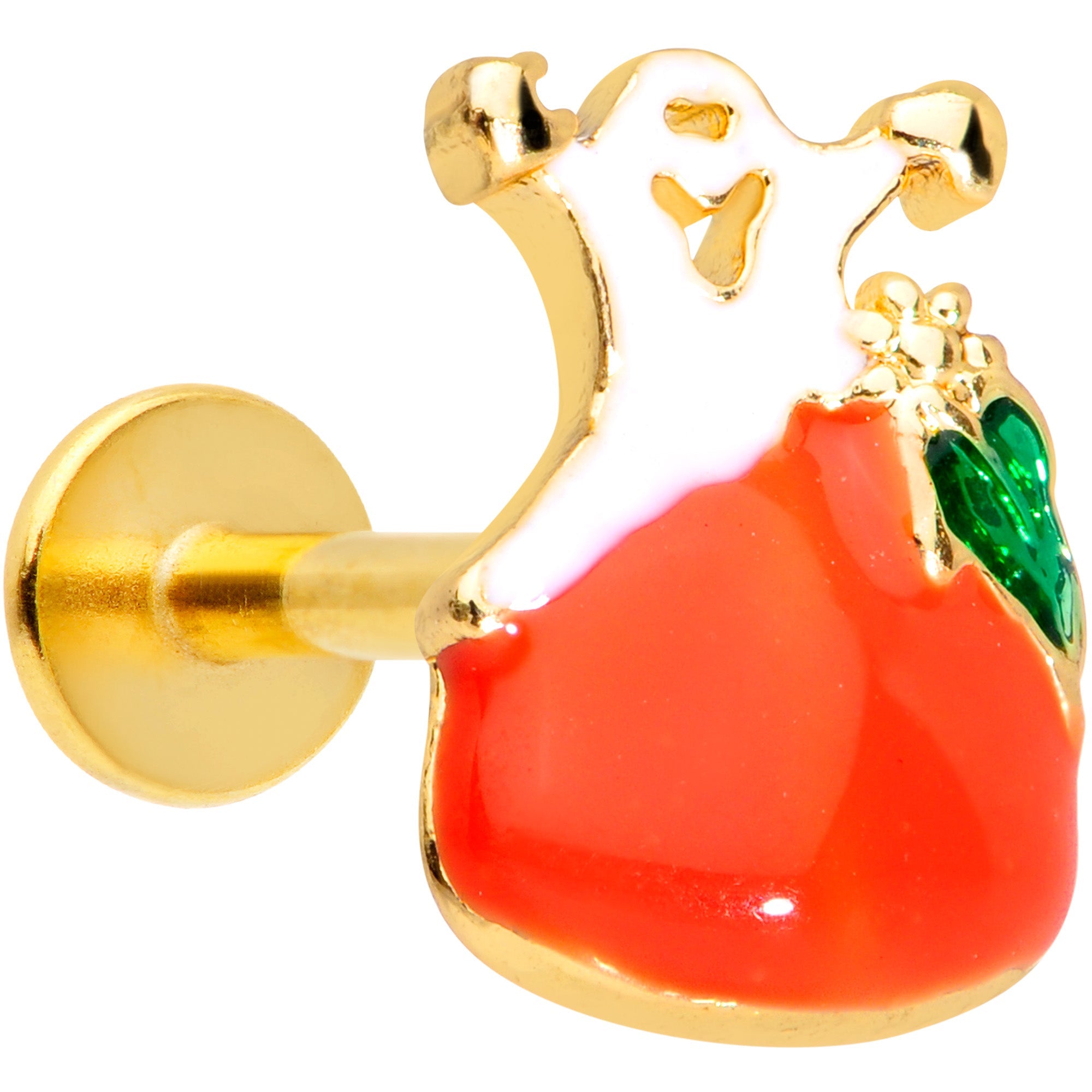 16G 5/16 Gold Tone Haunted Pumpkin Halloween Labret Monroe Tragus