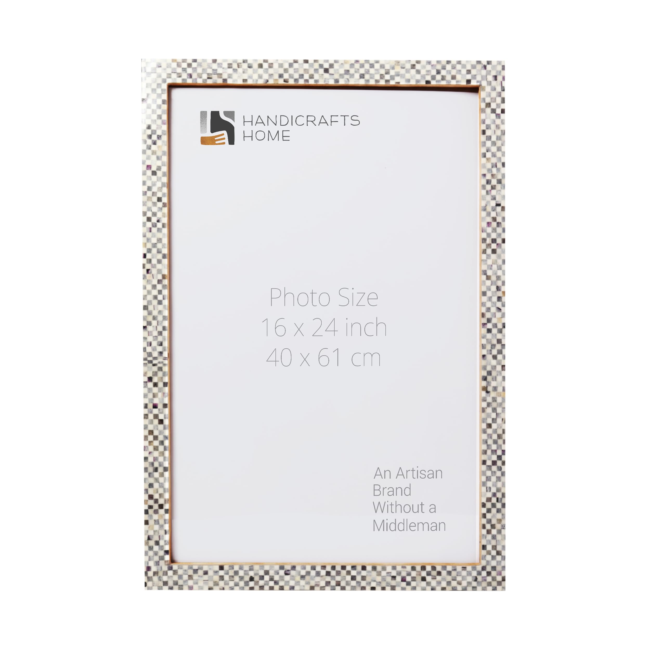 Poster Frames Checkered Collection Bone Inlay, Black & White - 4 Sizes