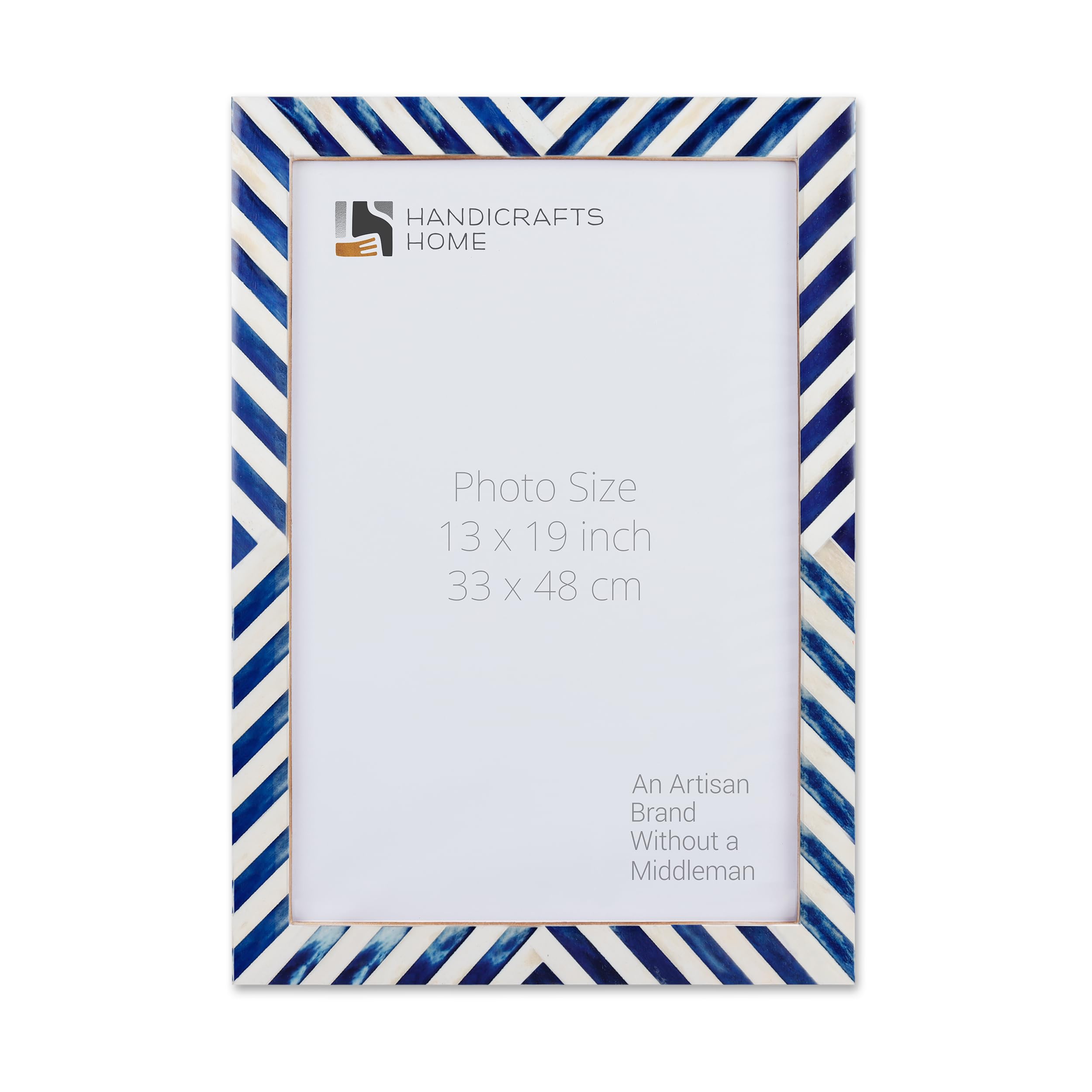 Poster Frames Chevron Collection Bone Inlay, Blue, 3 Sizes