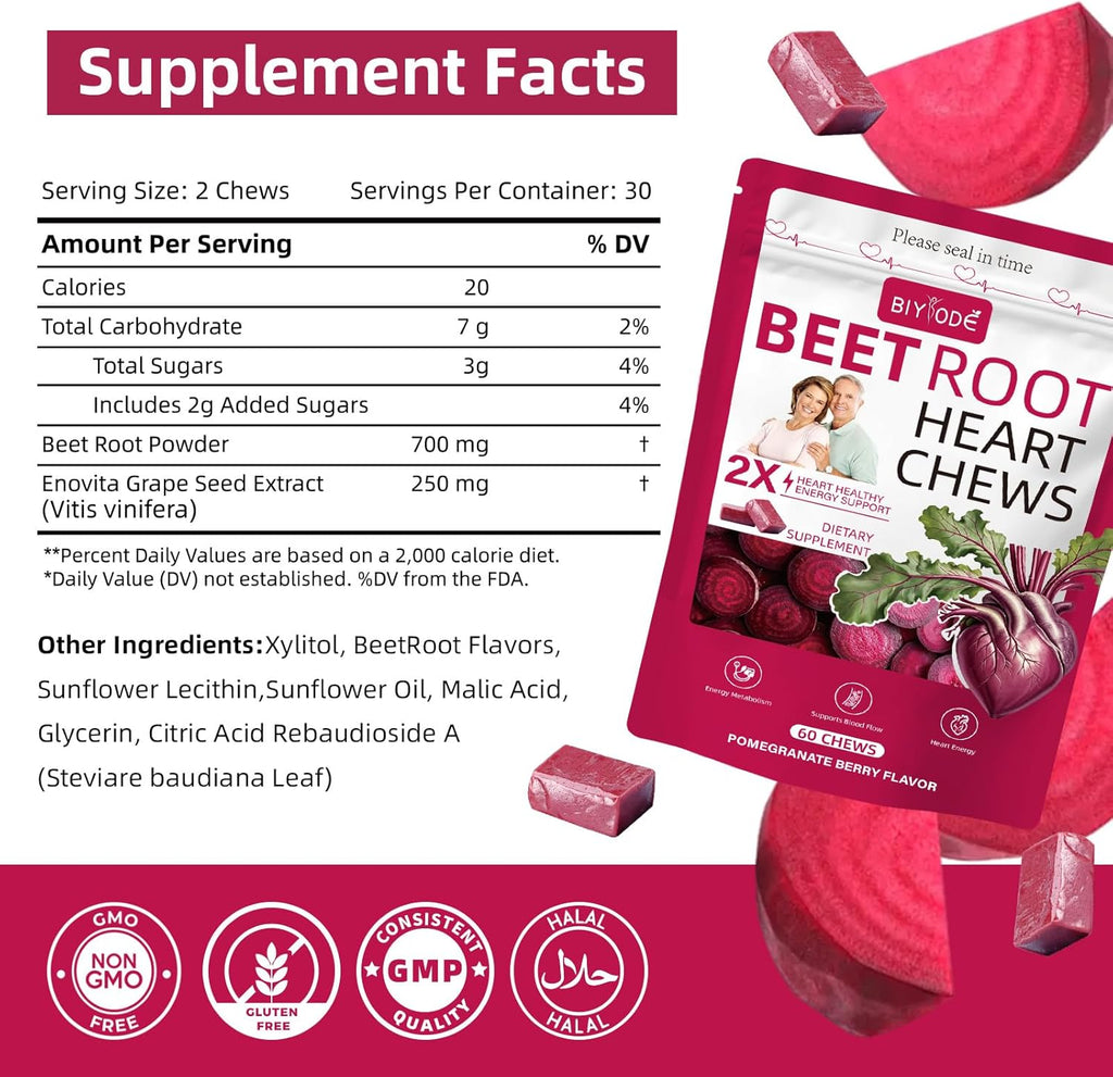 Beet Root Heart Chews