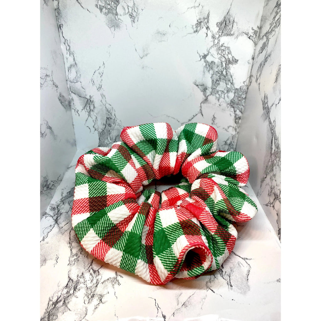 Square Plaid Christmas Bullet Scrunchie