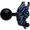 16G 1/4 Black Purple Wings Butterfly Cartilage Tragus Earring