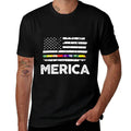 LGBT Pride American T - 4th of July Gay Lesbian  Polyester Blend T-Shirt