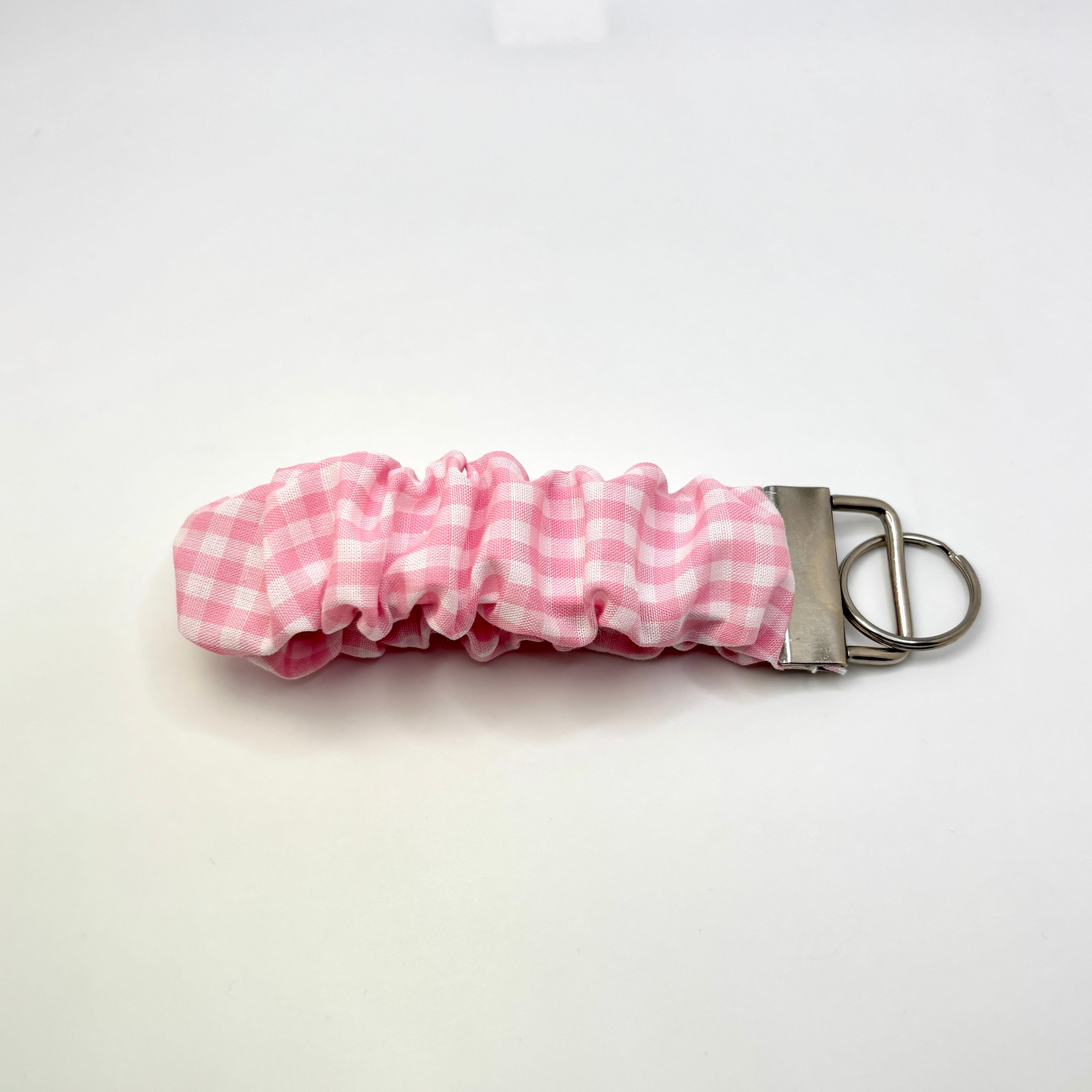 Pink Gingham Spring Scrunchie Wristlet