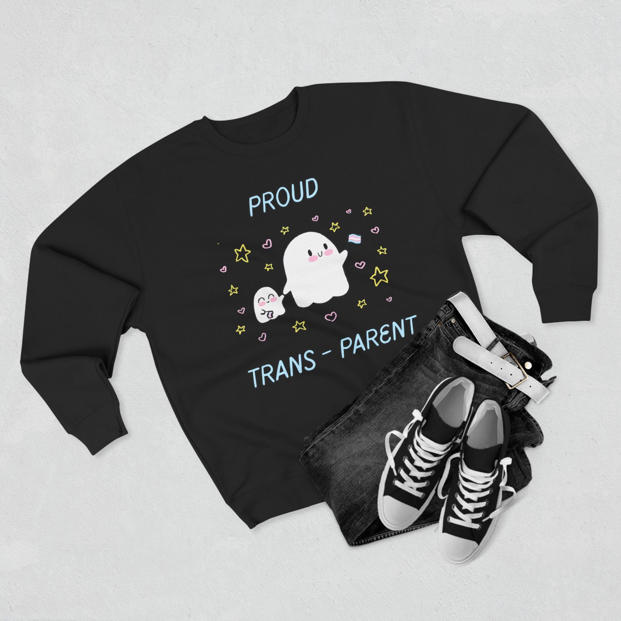 Proud Trans-Parent Unisex Crewneck Sweatshirt for LGBTQ+ Support