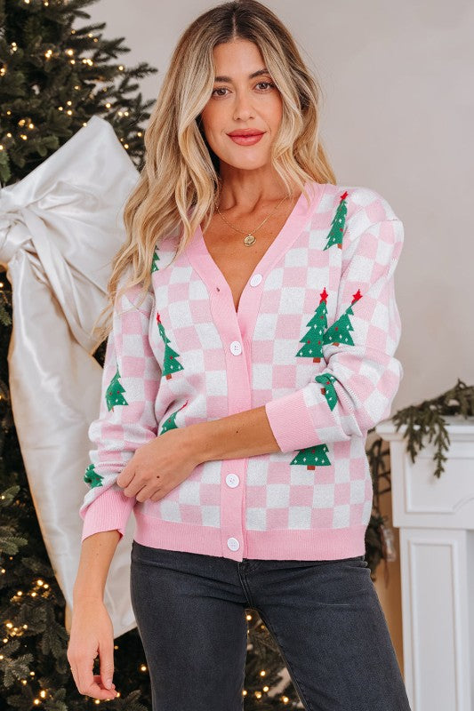 Ella Tree Pattern Cardigan Sweater