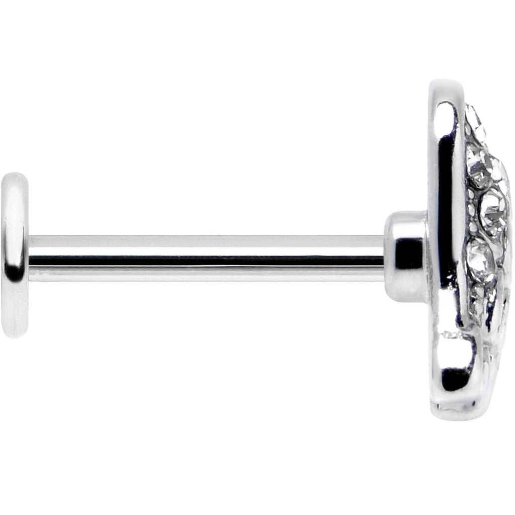 16G 5/16 Clear Gem Heavenly Heart Angel Wing White Labret Tragus