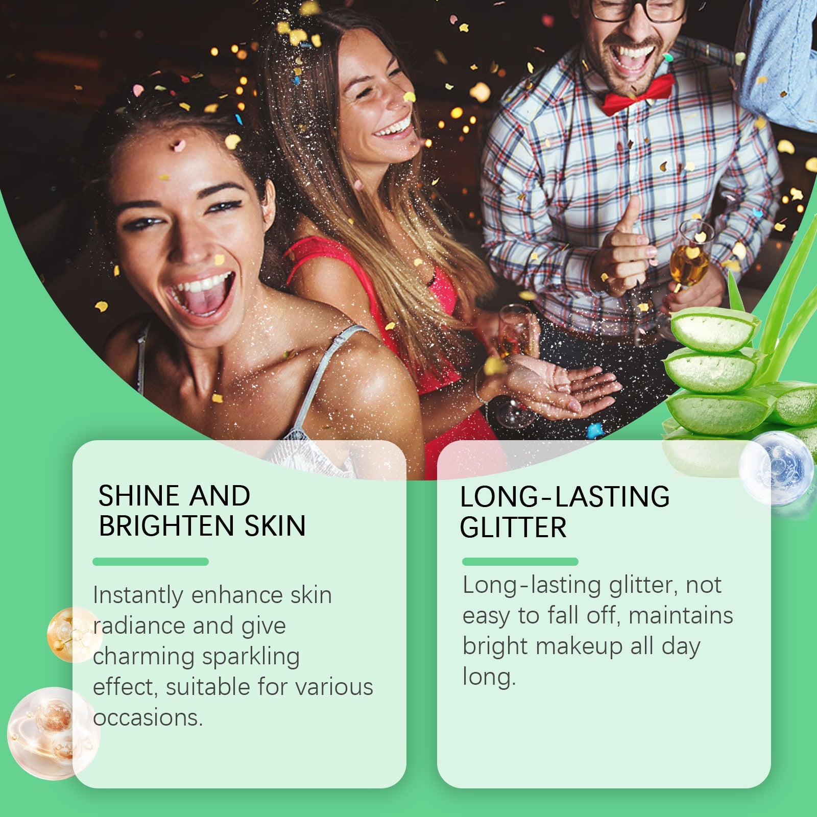 Color Brightening Glitter Spray, Party Hair Body Spray Shimmer Highlight Brightening Glitter Spray