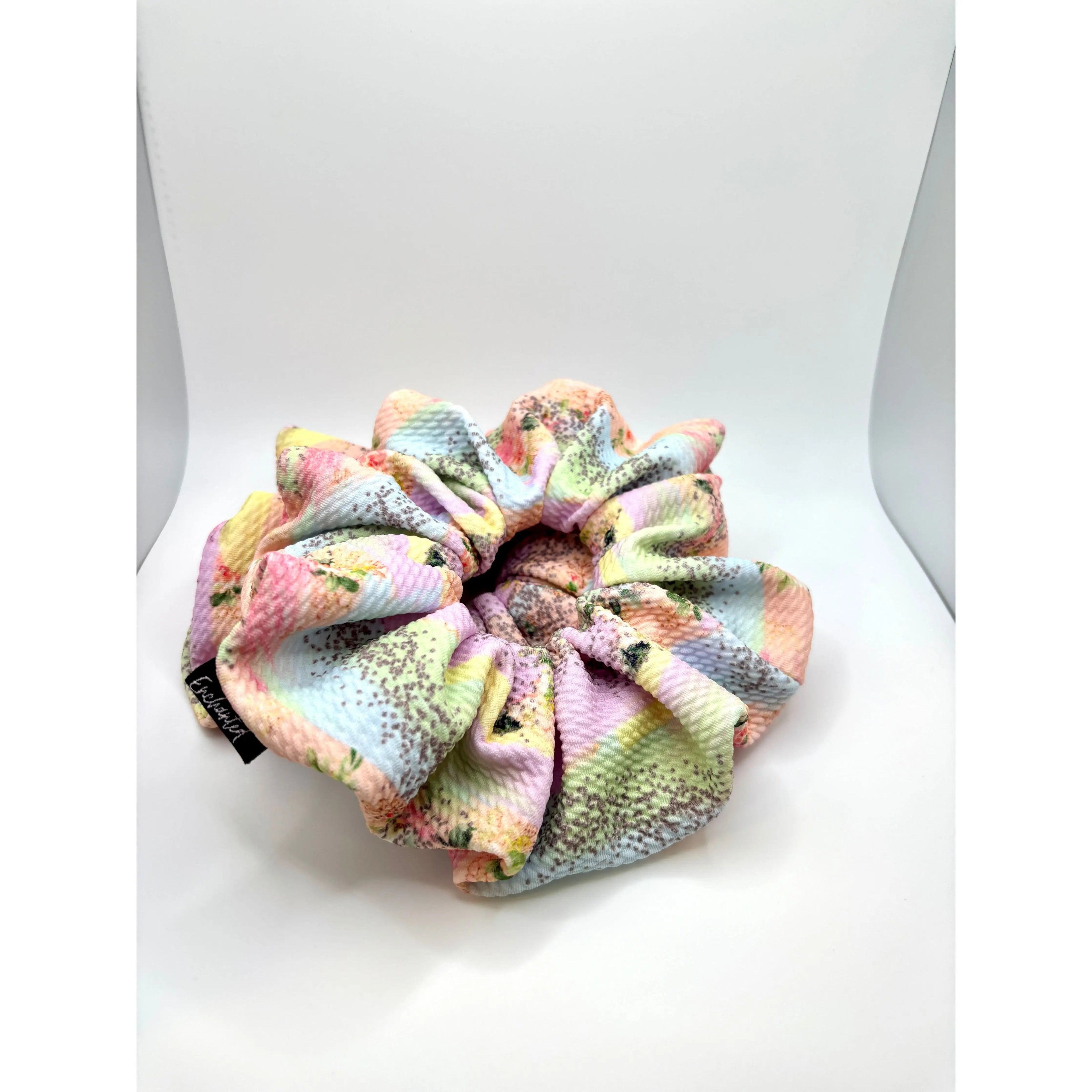 Pastel Watercolor Spring Bullet Scrunchie
