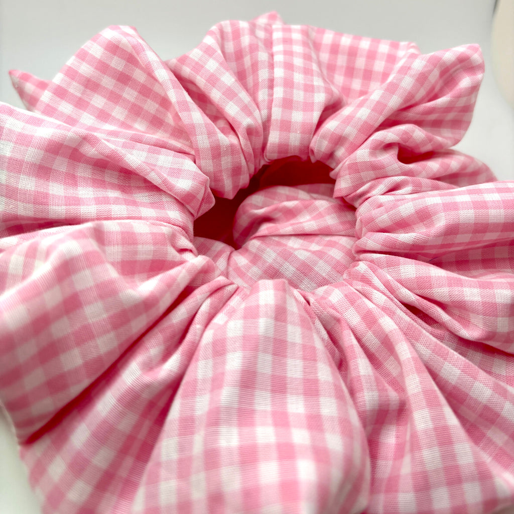 Pink Gingham Spring Scrunchie