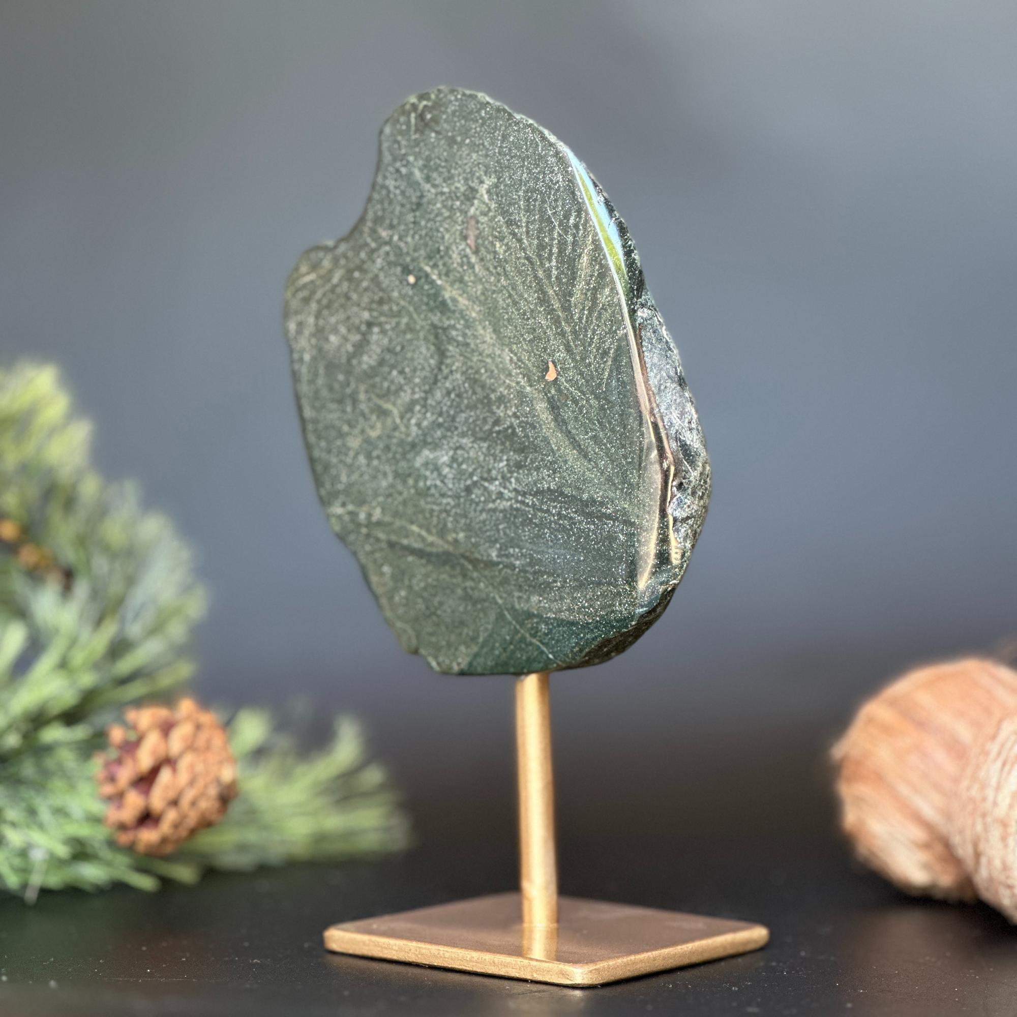 7in XL Natural Jasper With Metal Stand