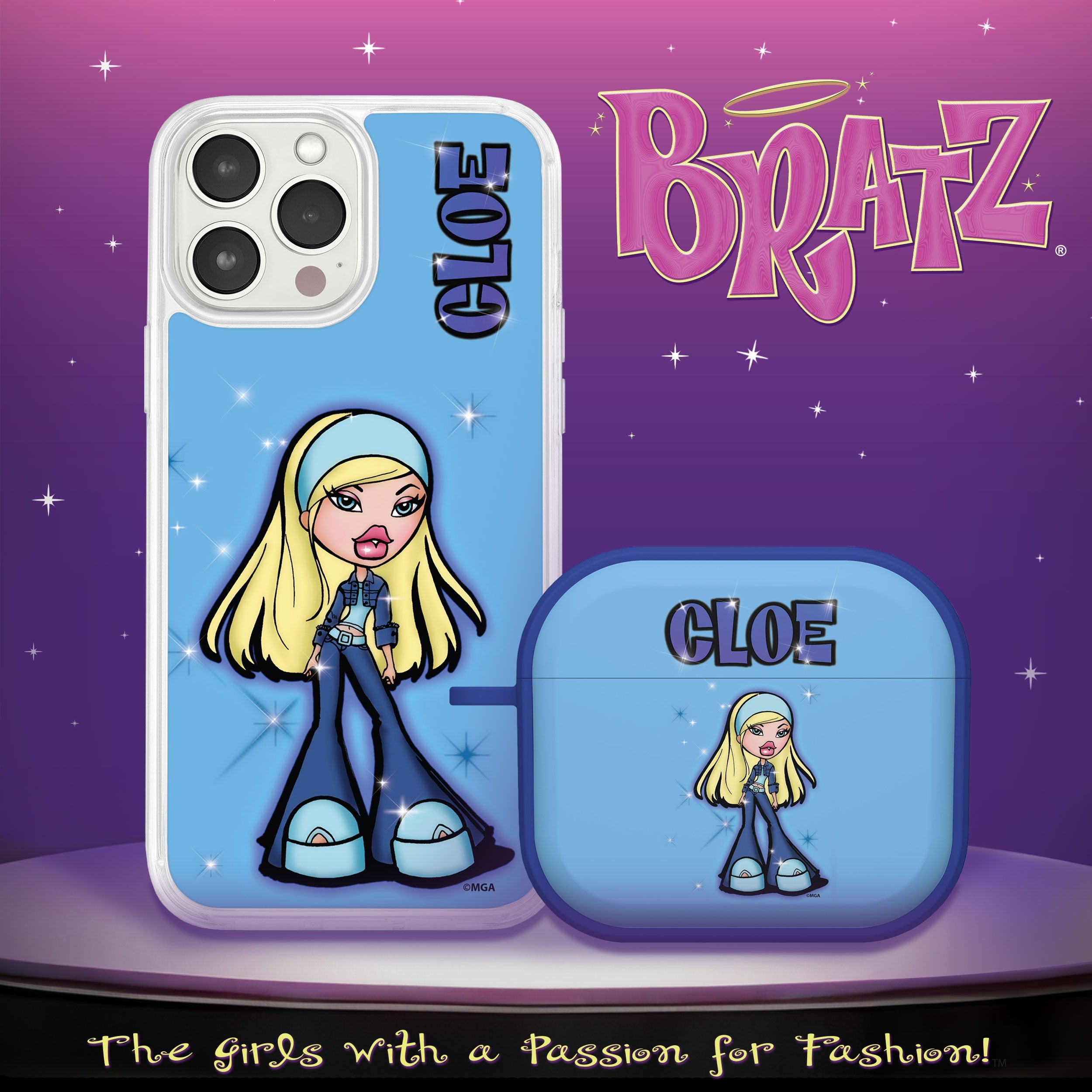 Bratz® Passion For Fashion HD Apple iPhone 14 Mag-Safe Phone Case and AirPods Gen 3 Combo Package