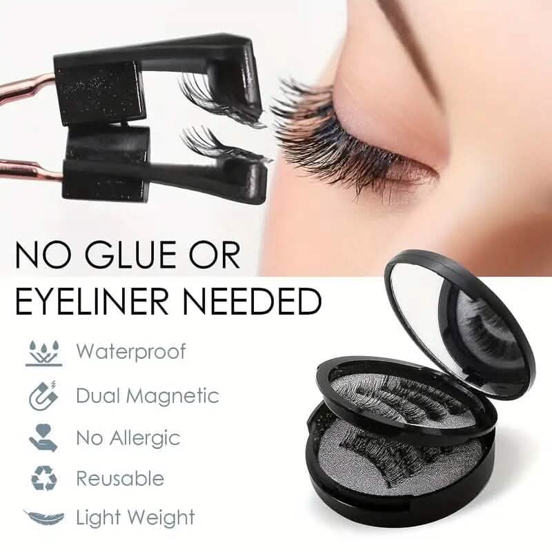 8-Pairs: Reusable Magnetic Dual 3D False Eyelashes Kit